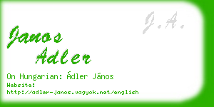 janos adler business card