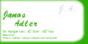 janos adler business card